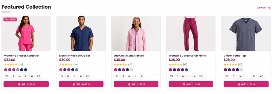 Women's V-Neck Scrub Set